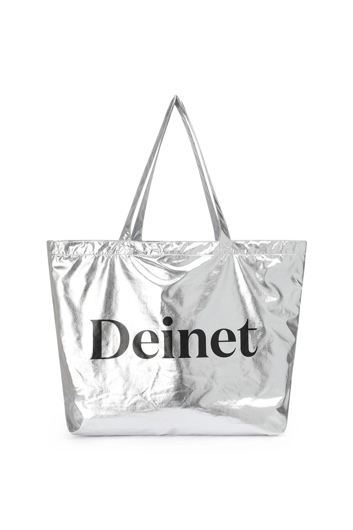 ESSENTIAL LOGO SHOULDER BIG BAG IN SILVER — image 7