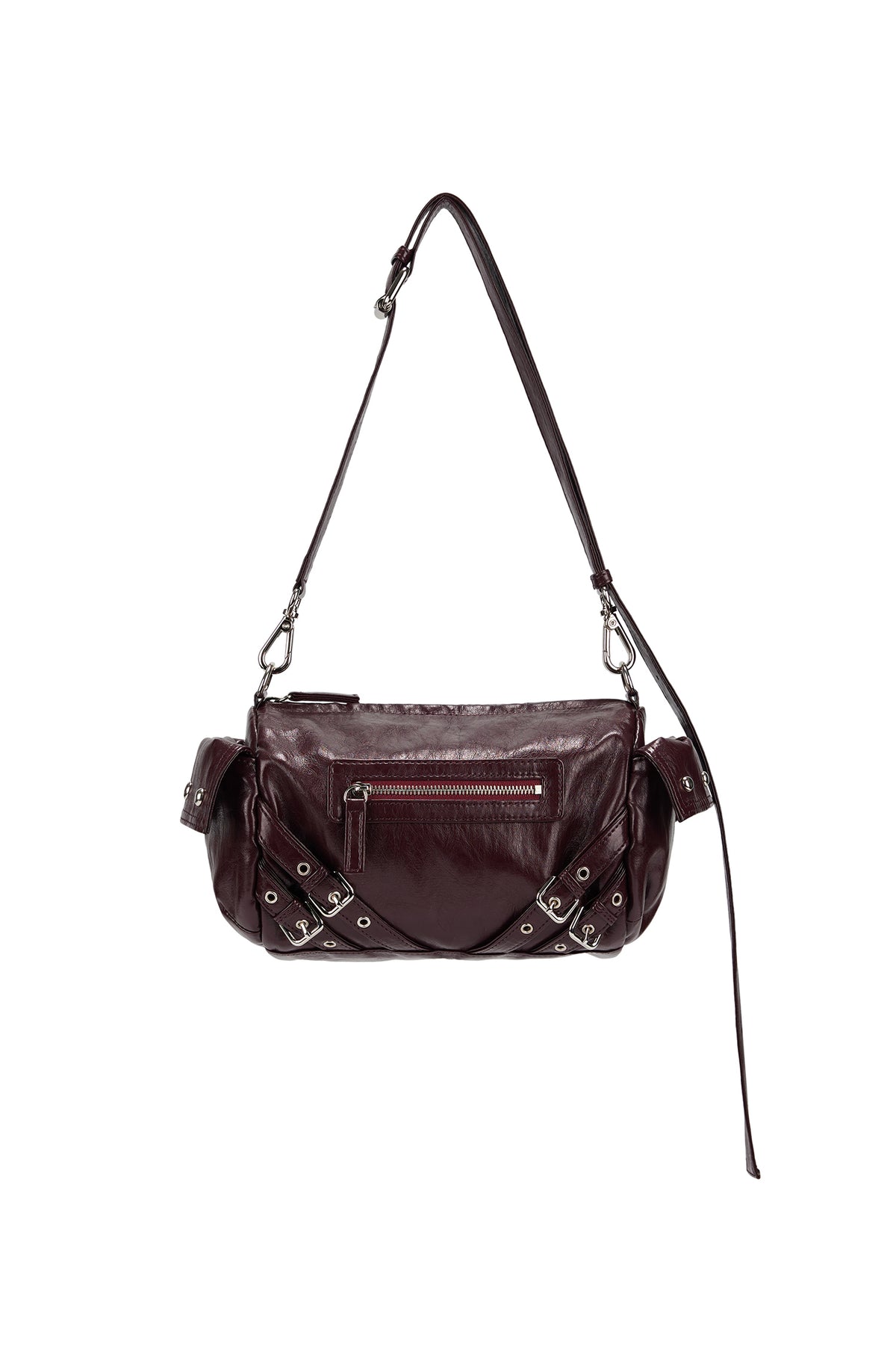STUD POCKET BAG IN BURGUNDY — image 1