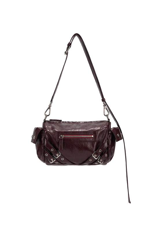 STUD POCKET BAG IN BURGUNDY — image 1