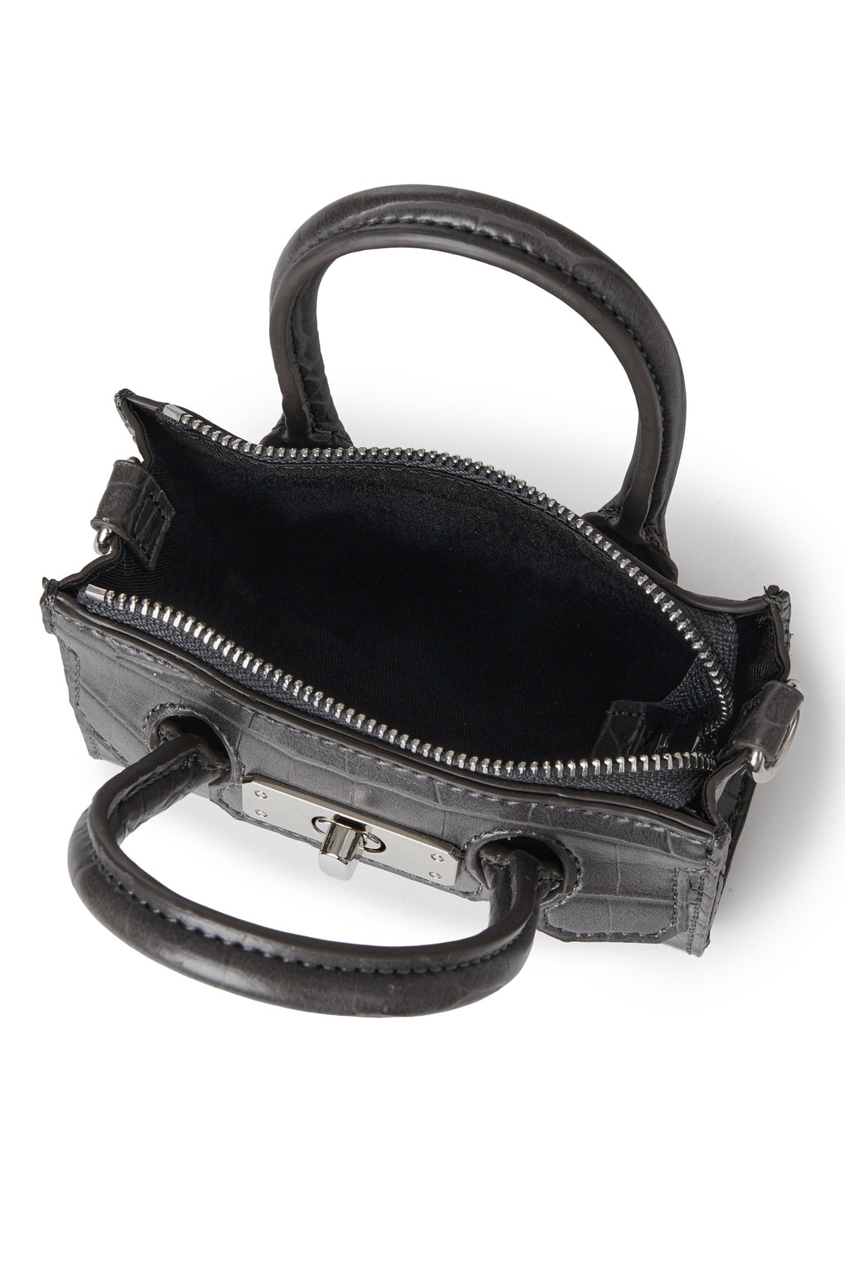 CROCODILE PATTERN CHAIN MINI BAG IN CHARCOAL — image 7