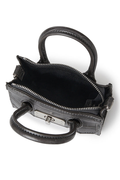 CROCODILE PATTERN CHAIN MINI BAG IN CHARCOAL — image 7