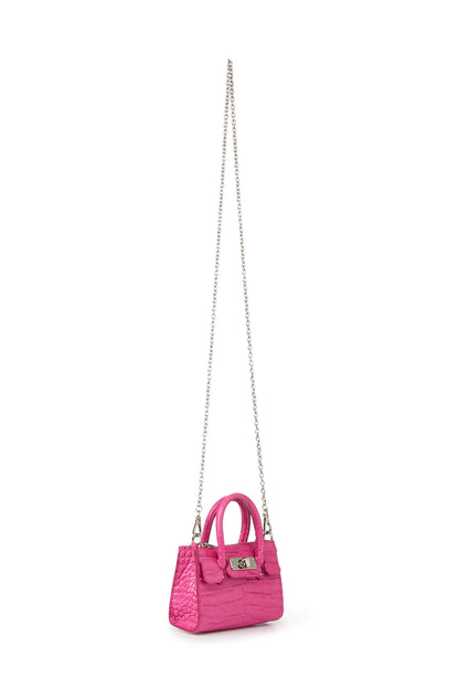CROCODILE PATTERN CHAIN MINI BAG IN HOT PINK — image 3