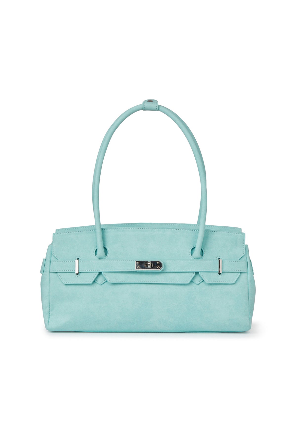 FAUX SUEDE TWO-WAY BAG IN ICE BLUE — image 1