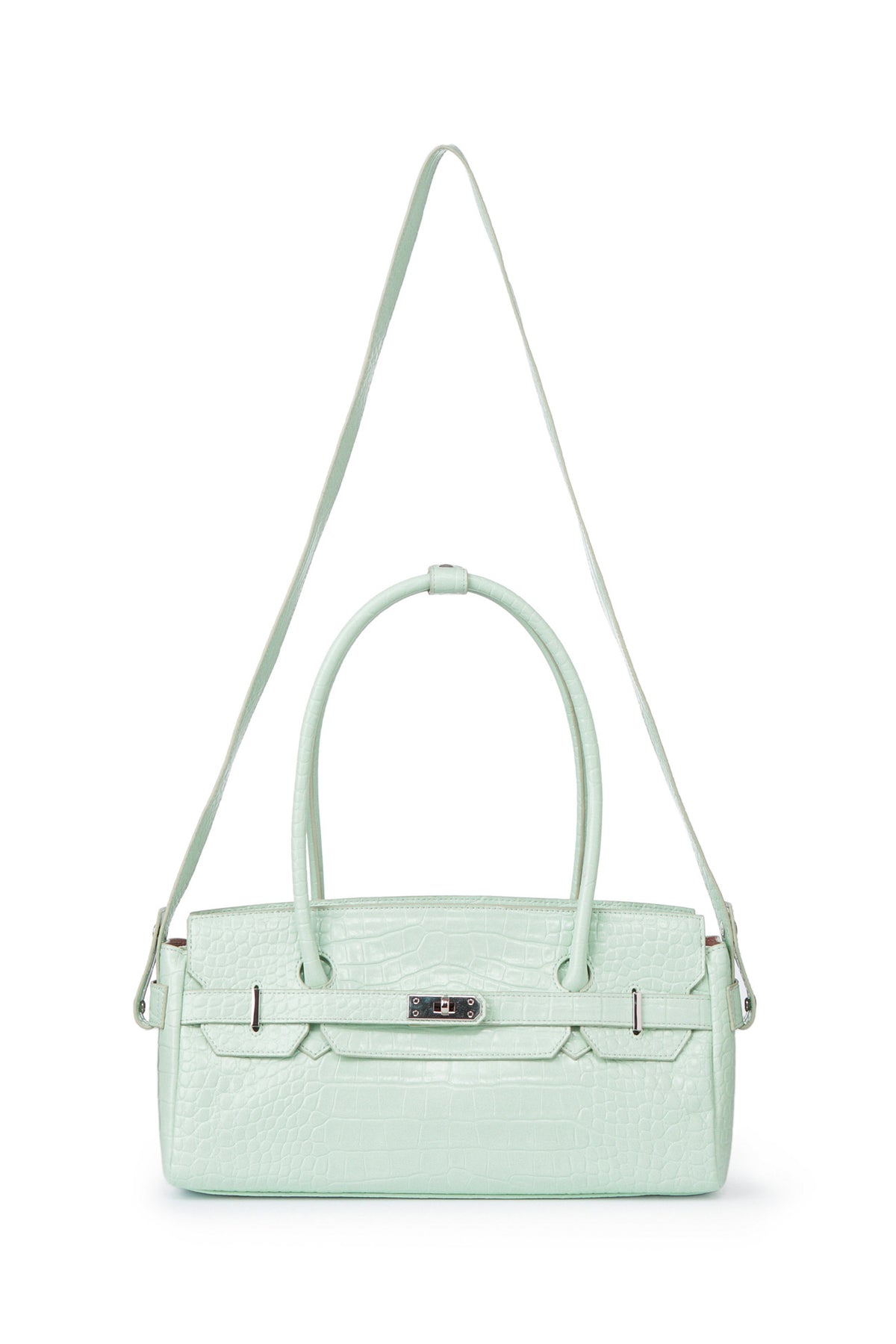 CROCODILE PATTERN TWO-WAY BAG IN MINT — image 5