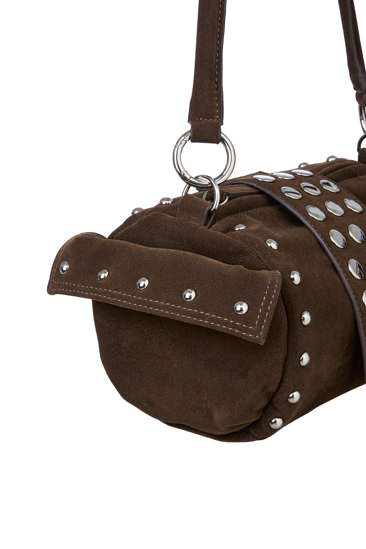 TWO-WAY STUD MINI BAG IN BROWN — image 10