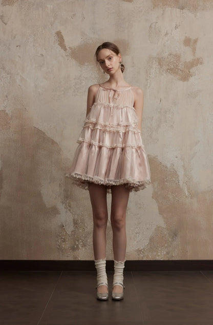 FA SOGNO WHITE PINK MINI DRESS - PINK