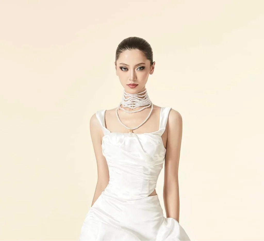 [品牌授权] MAEL FEMME WHITE BLACK KELLA TOP DRIZELLA MAXI SKIRT