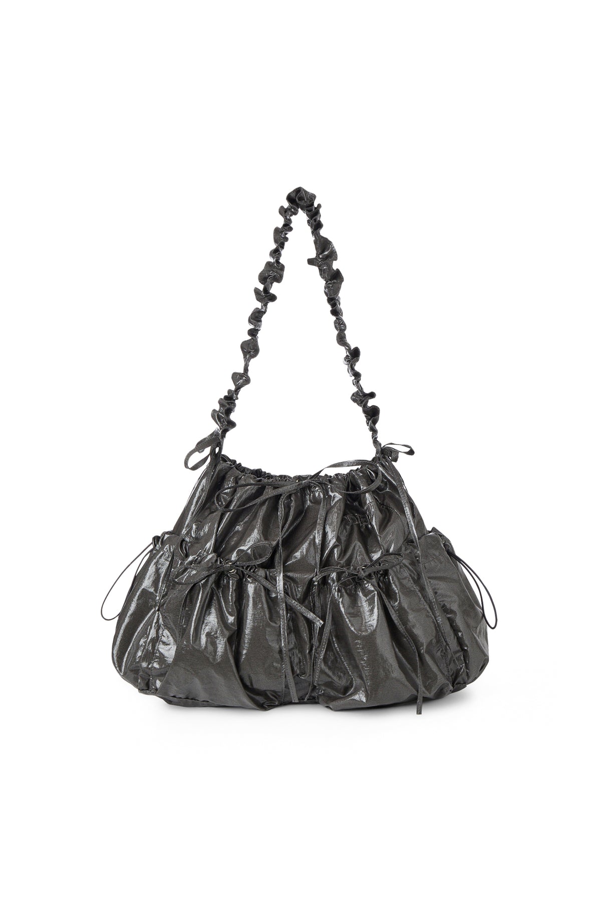 DEINET COATING SHIRRING BAG IN CHARCOAL — image 2