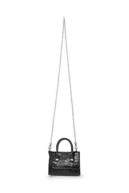 CROCODILE PATTERN CHAIN MINI BAG IN BLACK — image 4