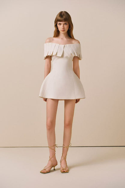 CICI HAZELINA Off-shoulder Mini Dress (2color)