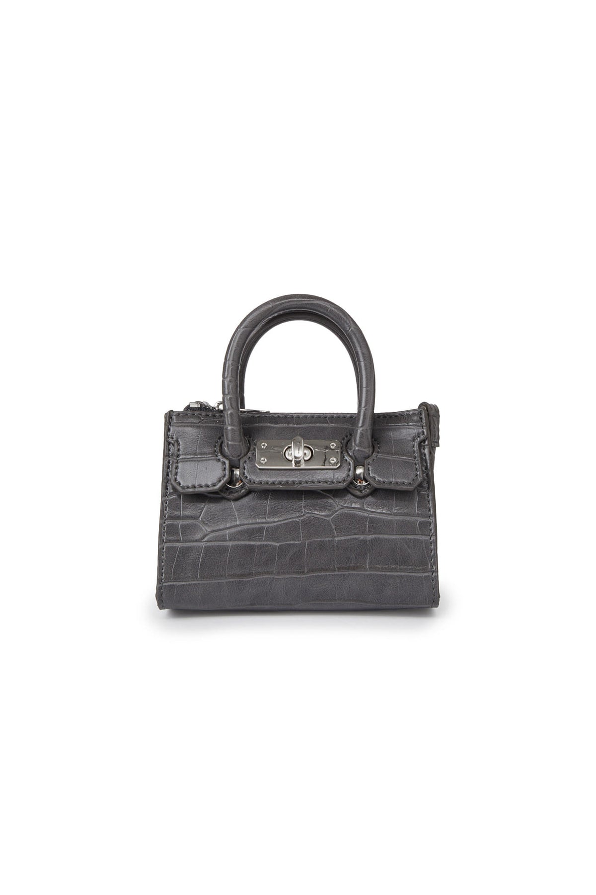CROCODILE PATTERN CHAIN MINI BAG IN CHARCOAL — image 5