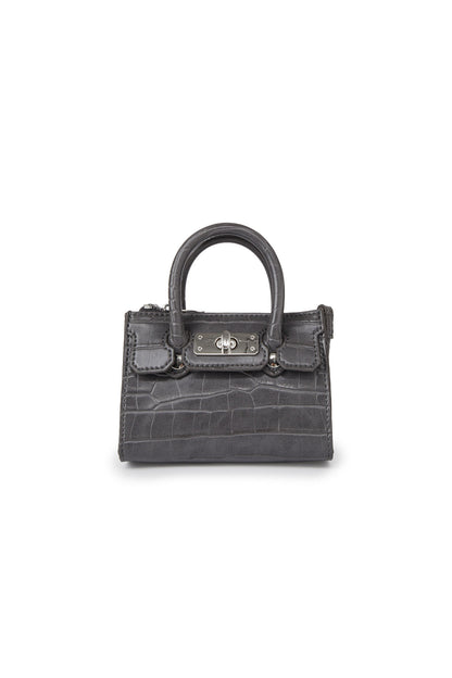 CROCODILE PATTERN CHAIN MINI BAG IN CHARCOAL — image 5
