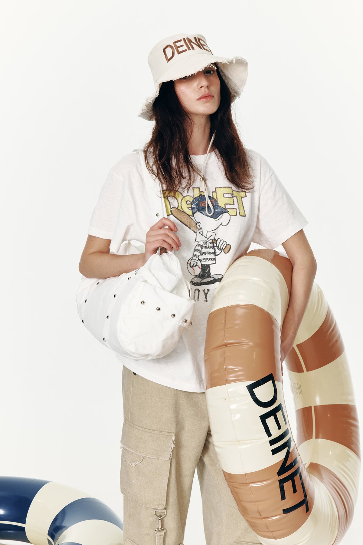 LOGO DUFFLE BAG IN WHITE — image 4