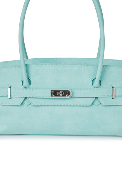 FAUX SUEDE TWO-WAY BAG IN ICE BLUE — image 7