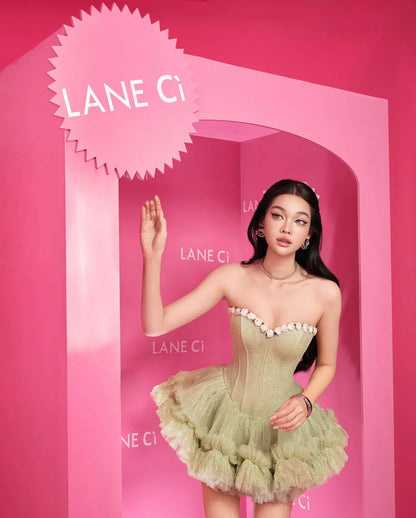 LANE Cì Bloom Dress-Green