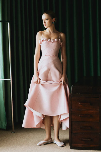 CICI CHLOE Flared Midi Dress with Cape