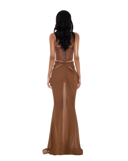 [品牌授权] HUELLEY ROSE Black Emi Maxi Dress Set