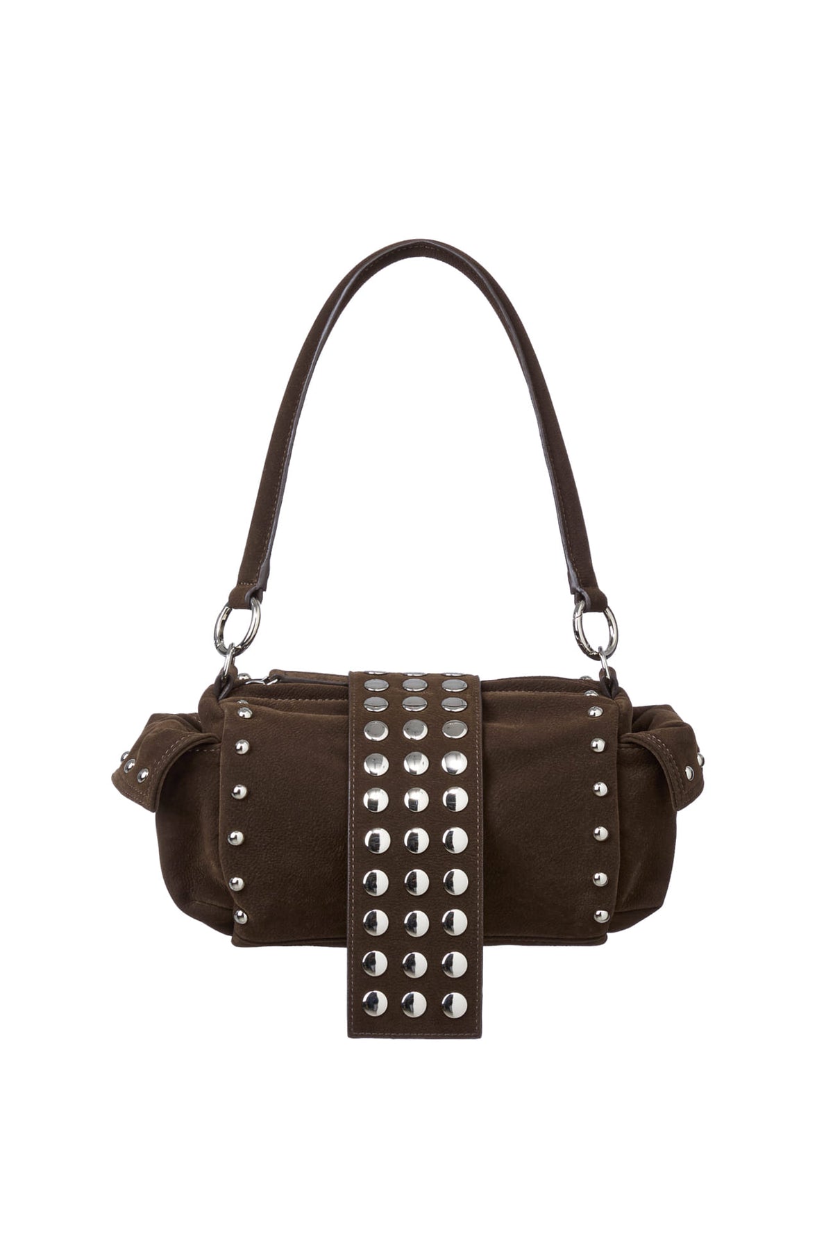 TWO-WAY STUD MINI BAG IN BROWN — image 3