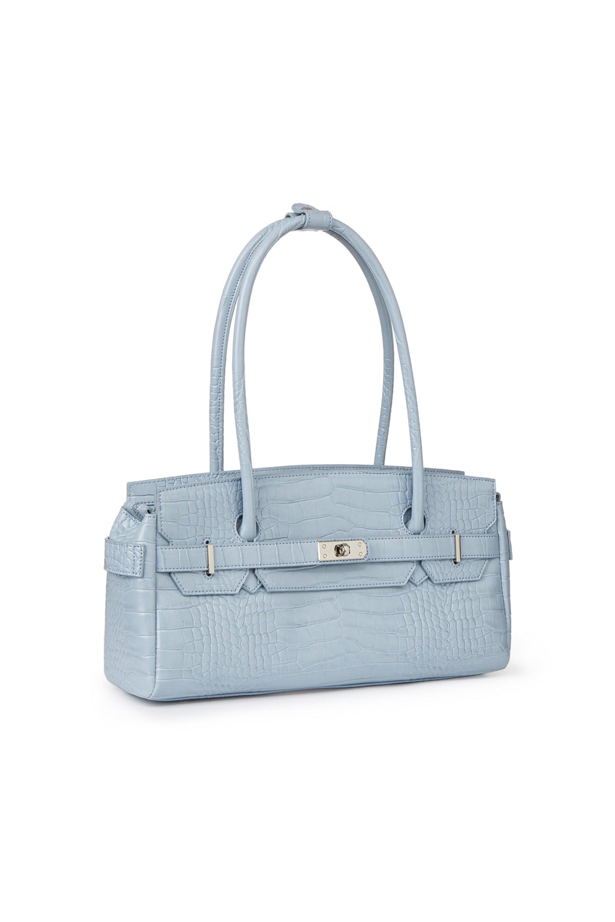 CROCODILE PATTERN TWO-WAY BAG IN SKY BLUE — image 3