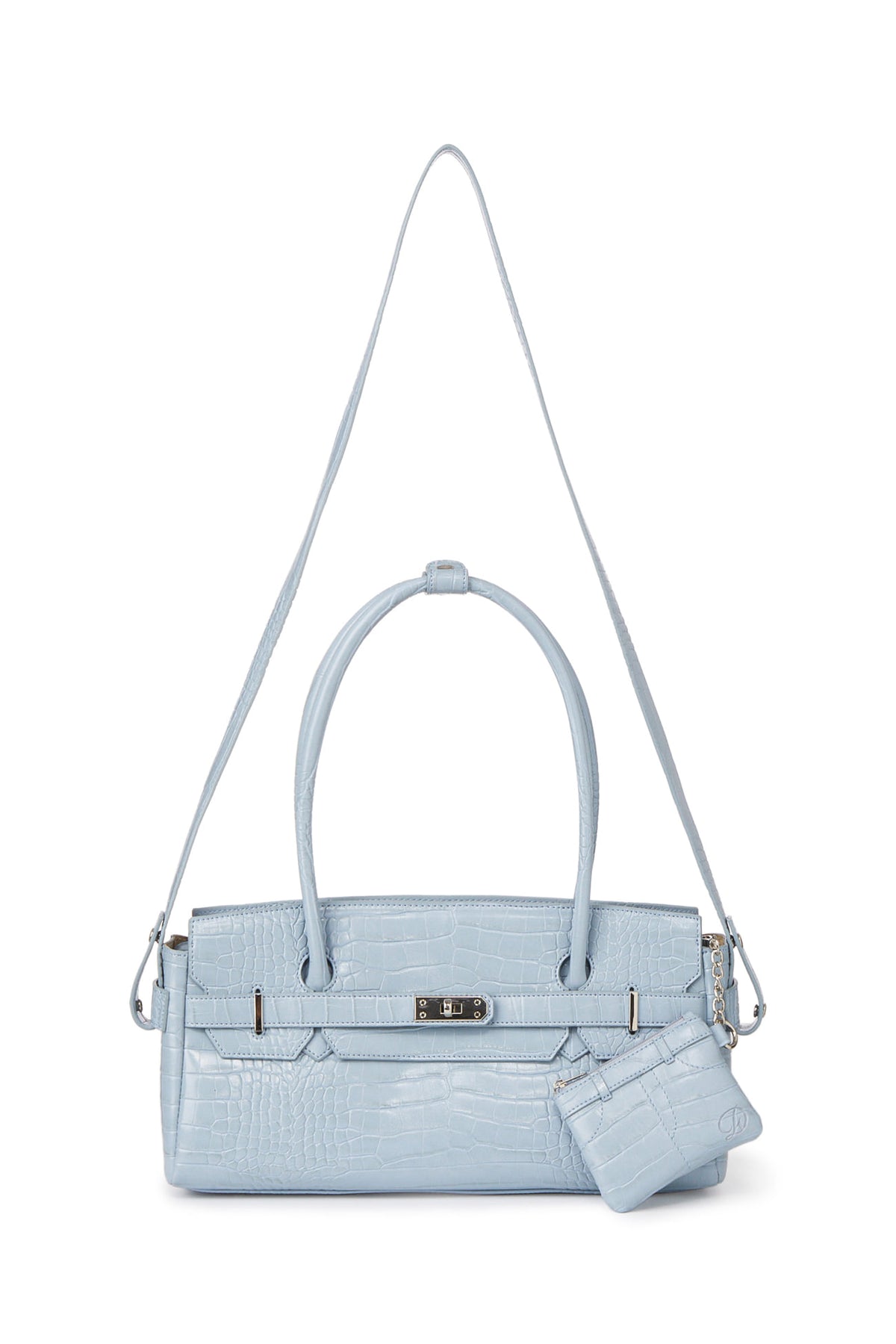CROCODILE PATTERN TWO-WAY BAG IN SKY BLUE — image 6