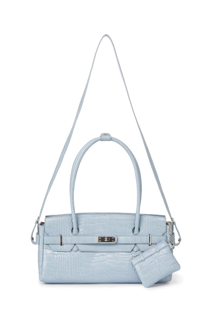 CROCODILE PATTERN TWO-WAY BAG IN SKY BLUE — image 6