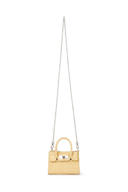 CROCODILE PATTERN CHAIN MINI BAG IN BUTTER — image 2