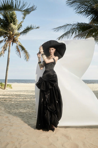 [品牌授权] MAEL FEMME WHITE BLACK KELLA TOP DRIZELLA MAXI SKIRT