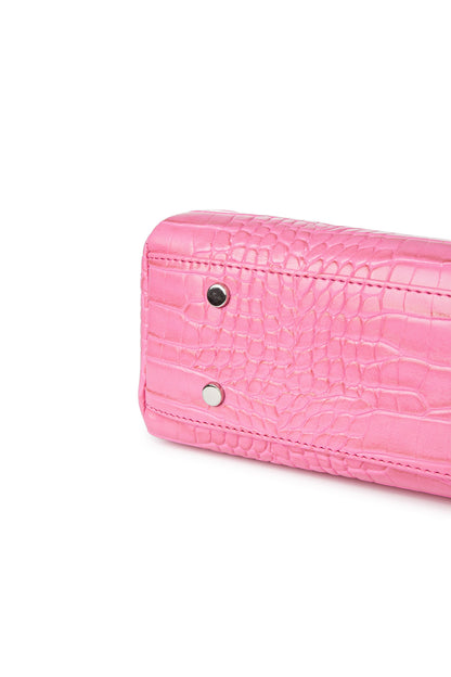 CROCODILE PATTERN TWO-WAY BAG IN PINK — image 10