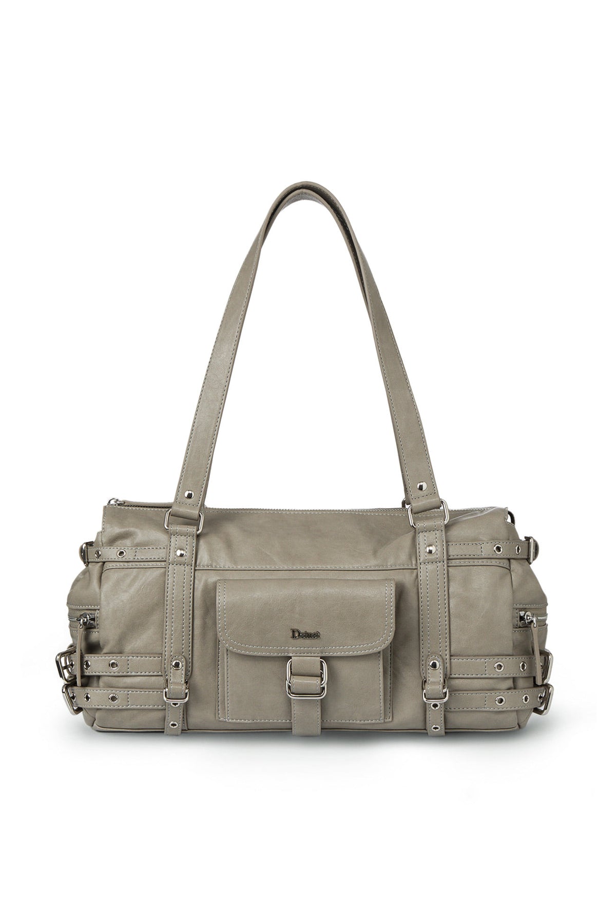BELTED POCKET SHOULDER BAG IN GREY — image 1