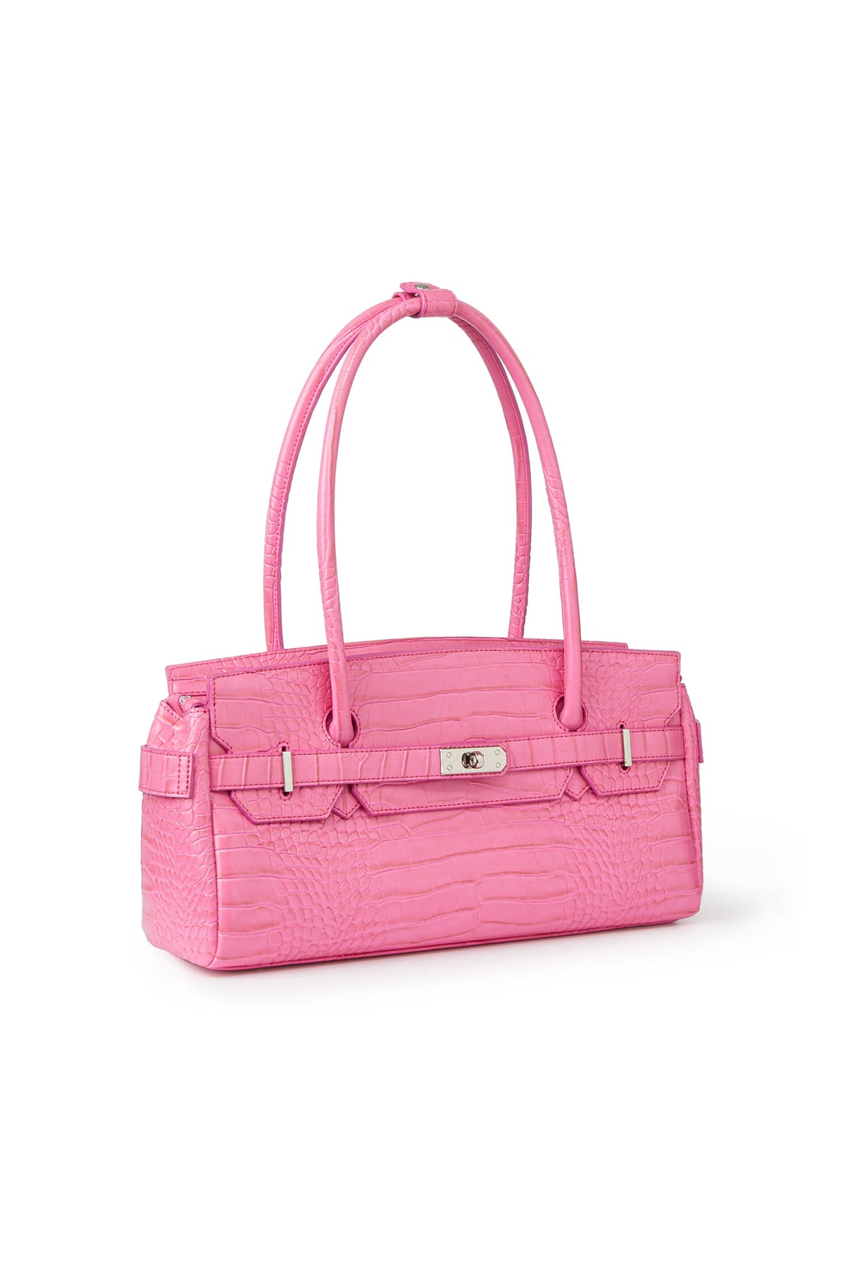 CROCODILE PATTERN TWO-WAY BAG IN PINK — image 3