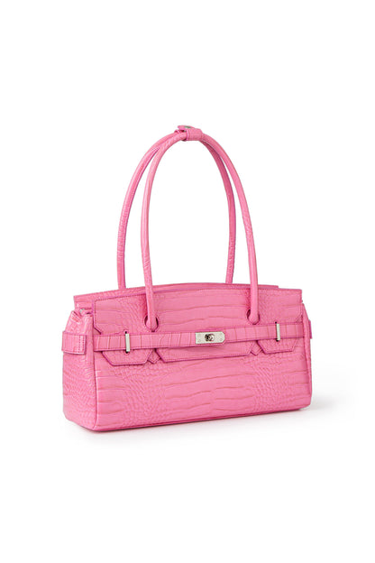 CROCODILE PATTERN TWO-WAY BAG IN PINK — image 3