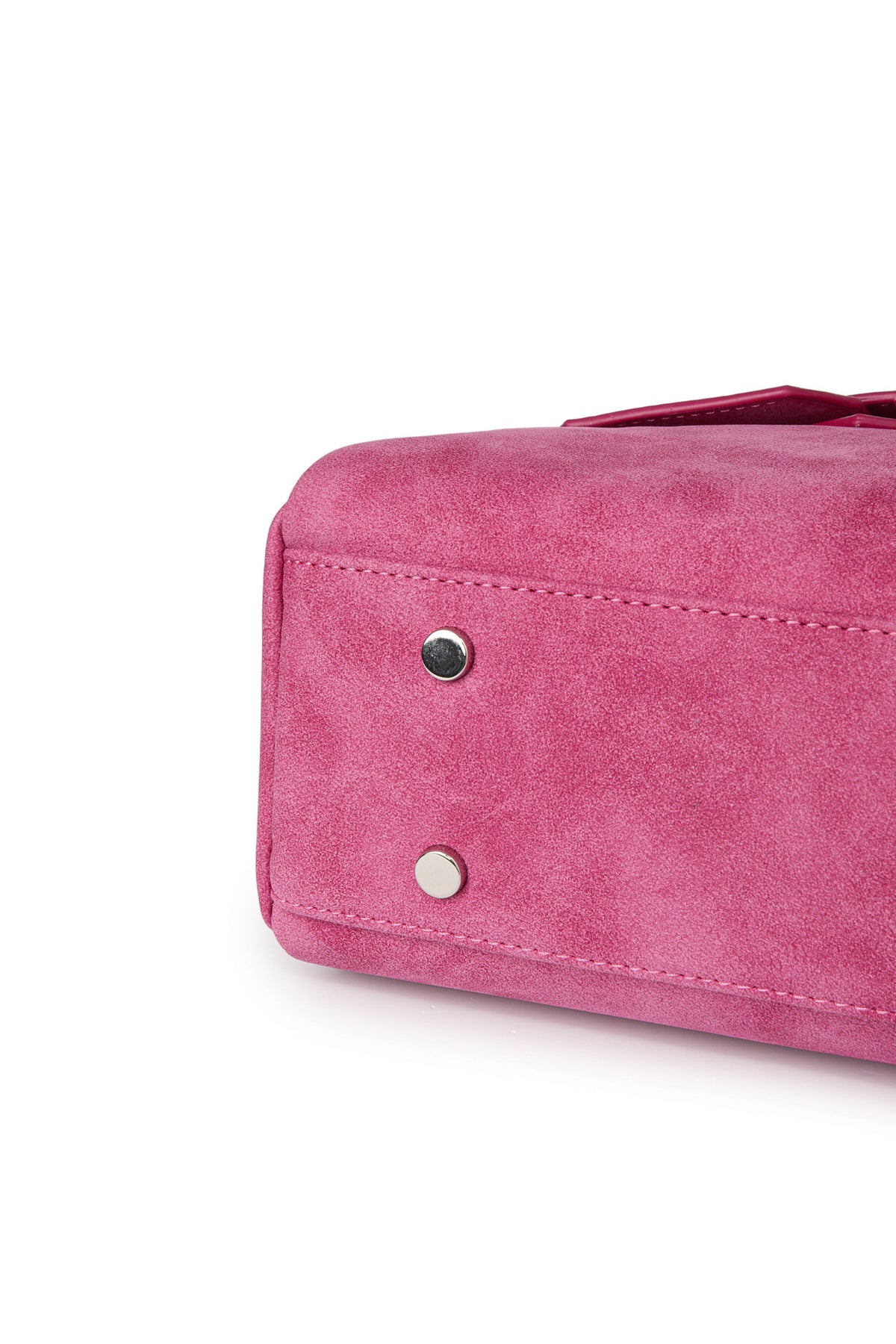 FAUX SUEDE TWO-WAY BAG IN DEEP PINK — image 10