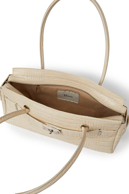 CROCODILE PATTERN TWO-WAY BAG IN CREAM — image 11