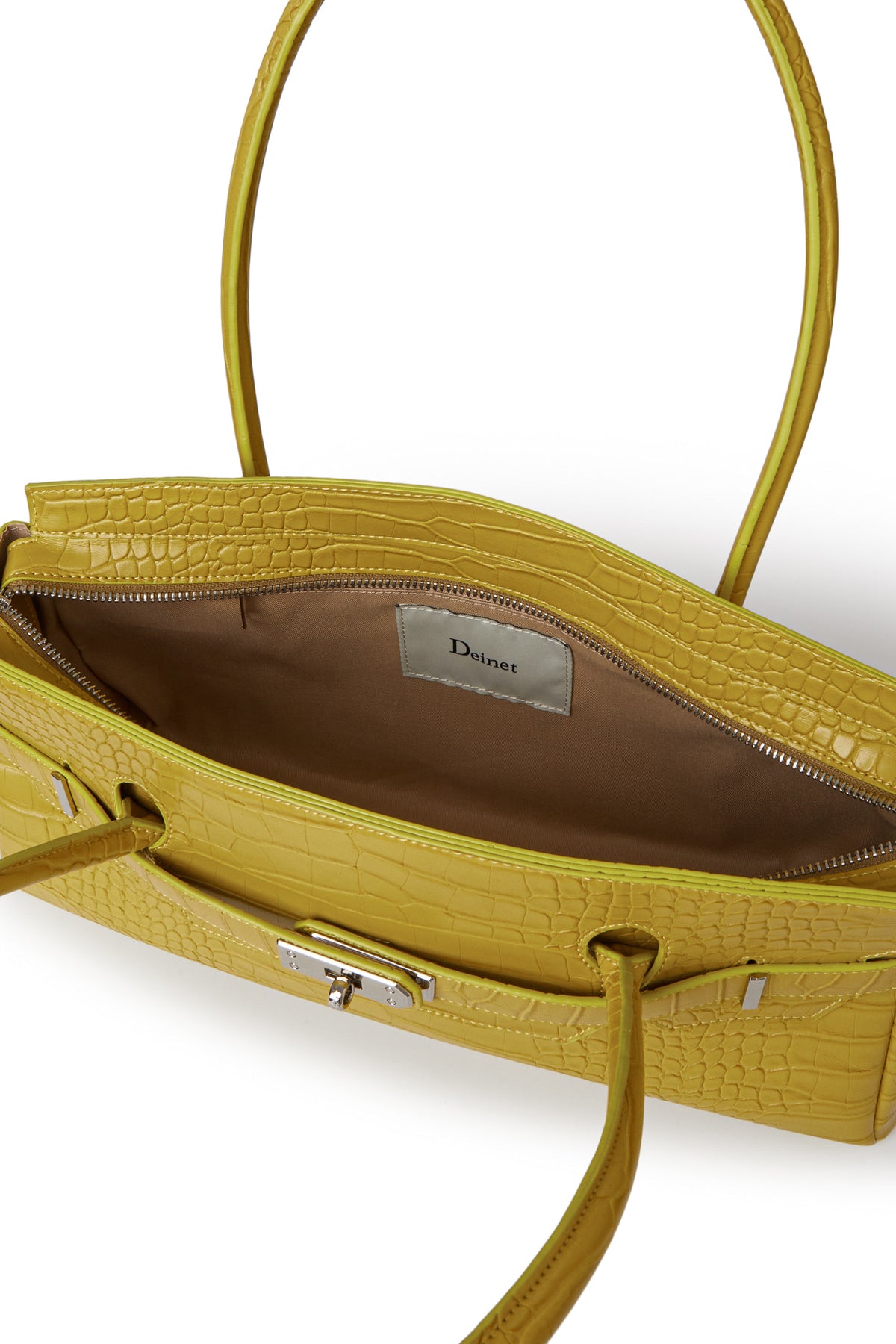 CROCODILE PATTERN TWO-WAY BAG IN MUSTARD — image 11