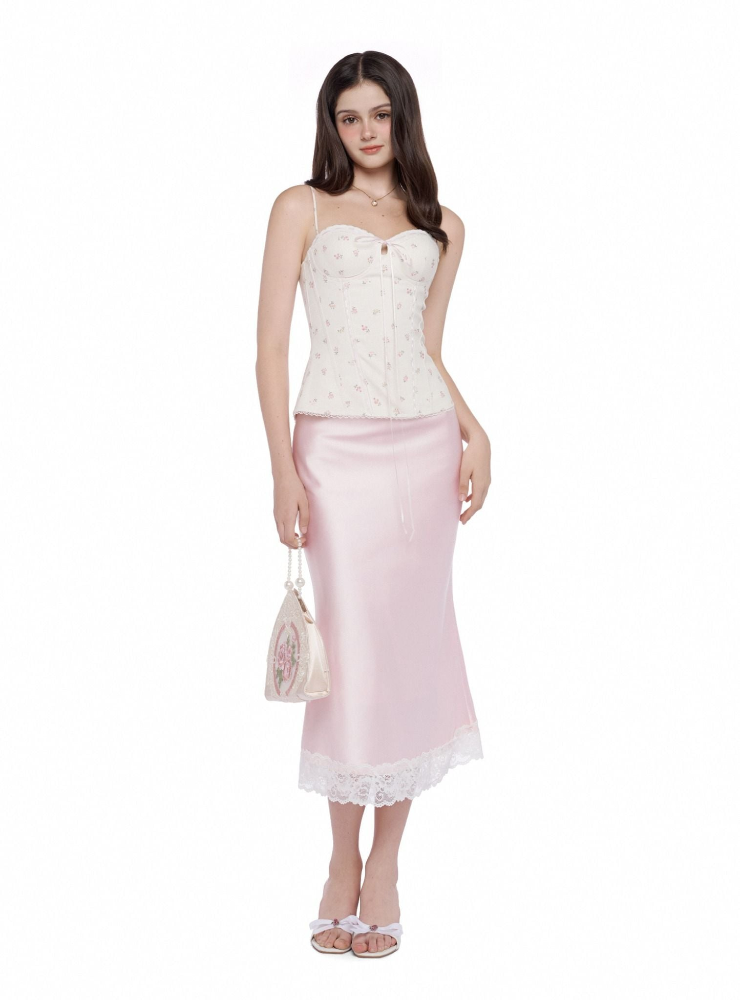 Ouah Baby Blush Lace silky skirt