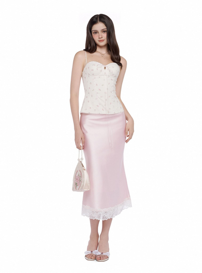 Ouah Baby Blush Lace silky skirt