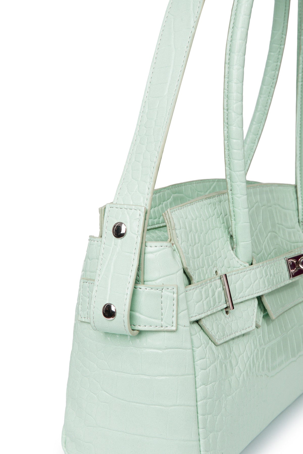 CROCODILE PATTERN TWO-WAY BAG IN MINT — image 9