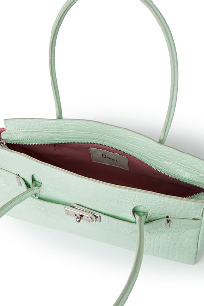 CROCODILE PATTERN TWO-WAY BAG IN MINT — image 11