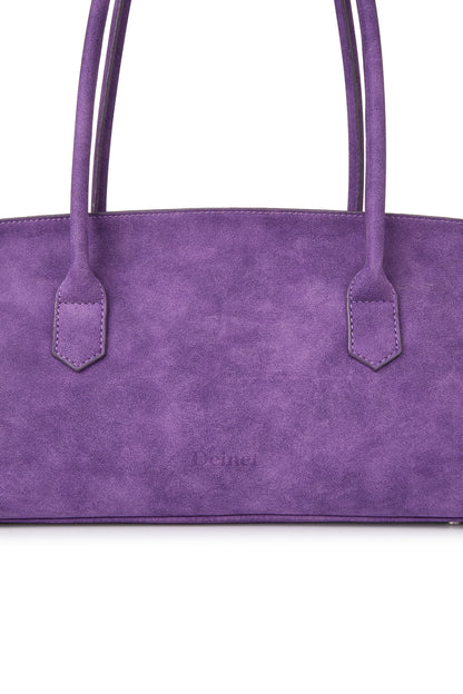 FAUX SUEDE TWO-WAY BAG IN PURPLE — image 8