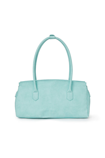 FAUX SUEDE TWO-WAY BAG IN ICE BLUE — image 4