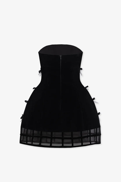 CICI Caray Bow Beaded Mini Dress