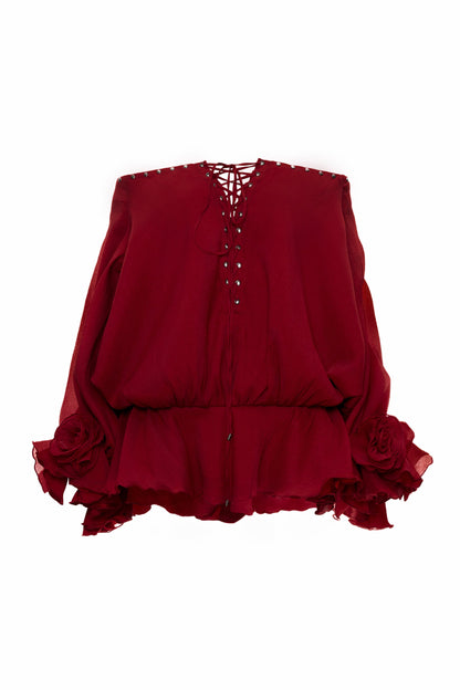 DATT [Best Seller] ORGANZA FLORRIE BLOOM BLOUSE product image