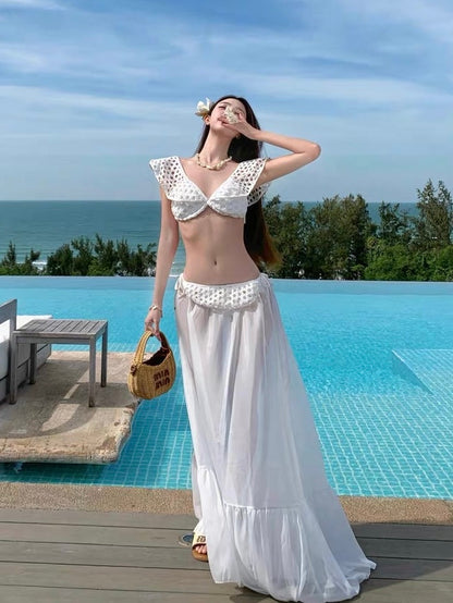 Marielle Eyelet Lace Three-Piece Swim Set image 3