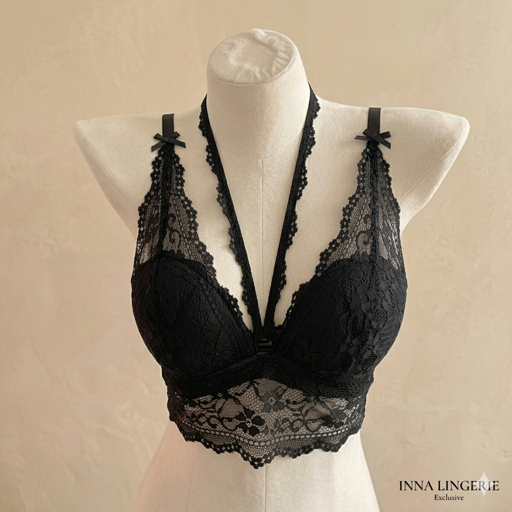 INNA Exclusive: The French Lace Push-Up Halter Bralette