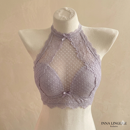 INNA Exclusive: The Breathable Latex-Padded Lace Halter Bralette