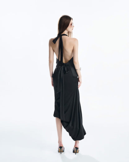 MUST HAVE Stain Draped Neckline Top & Midi Wrap Skirt — Must Have