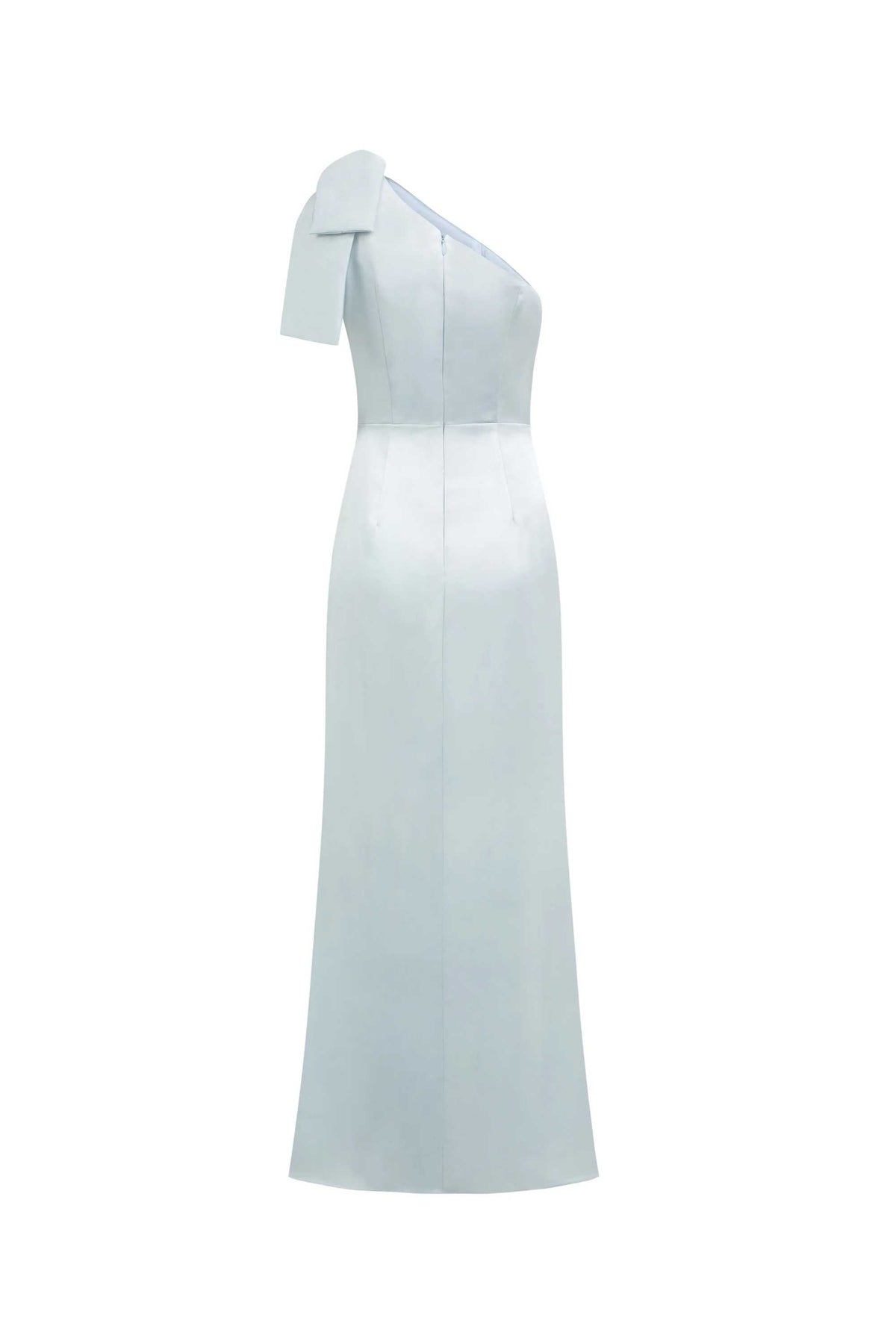 Phoebe Light blue one shoulder bow tie dress — image 2