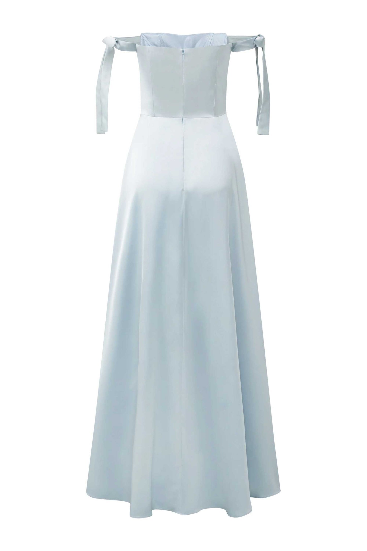 Phoebe Light blue off shoulder strap dress — image 2