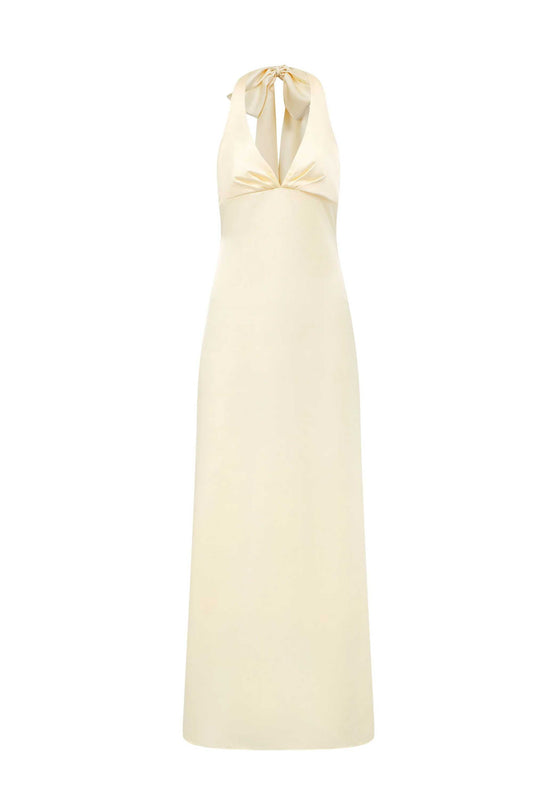 Phoebe  V-neck halter neck bow dress — image 1