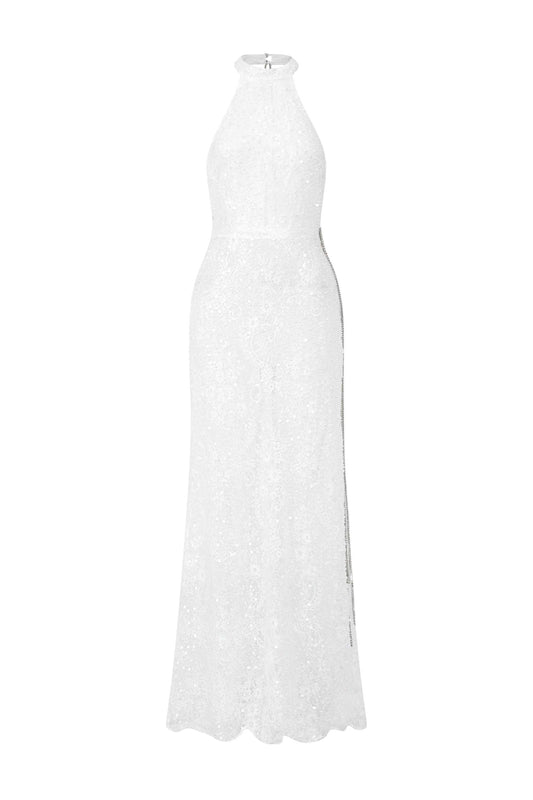 Phoebe White Halter Gown — image 1